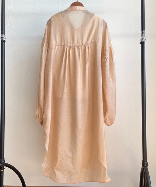 INTERPLANET(インタープラネット)の「シアーシャツチュニック+テレコインナーセット(シャツ/ブラウス・レディース・モカ/ブラック/オレンジ・FREE)」の9枚目の写真