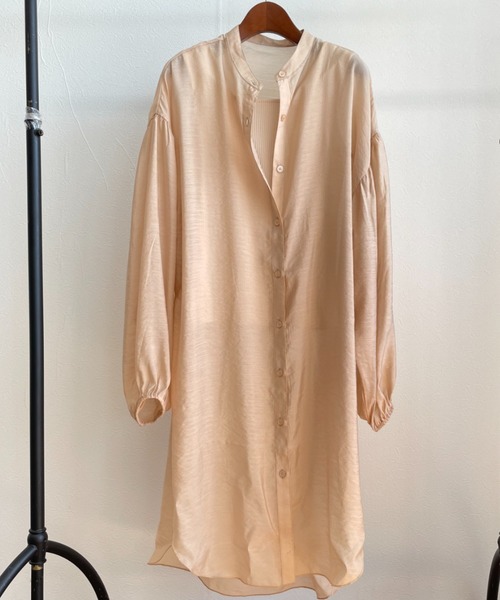 INTERPLANET(インタープラネット)の「シアーシャツチュニック+テレコインナーセット(シャツ/ブラウス・レディース・モカ/ブラック/オレンジ・FREE)」の10枚目の写真