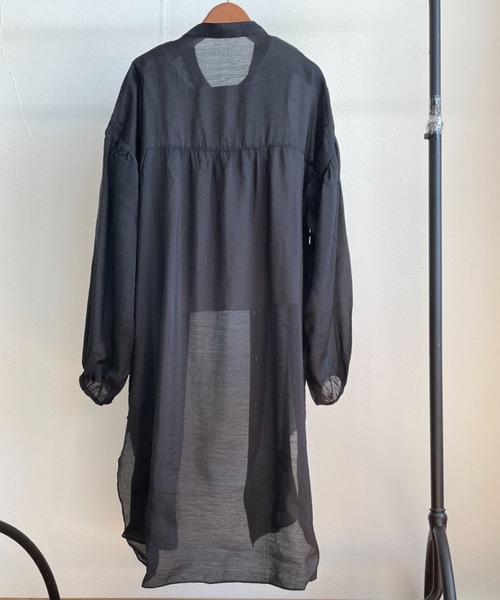 INTERPLANET(インタープラネット)の「シアーシャツチュニック+テレコインナーセット(シャツ/ブラウス・レディース・モカ/ブラック/オレンジ・FREE)」の12枚目の写真