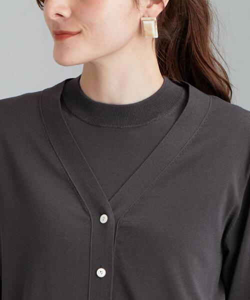 green label relaxing（グリーンレーベルリラクシング）の「[ 手洗い可能 ] FFC C/ACE ツイン ニット（カーディガン/ボレロ・レディース・ライトブルー/レッド/ダークグレー/ナチュラル・FREE）」の9枚目の写真