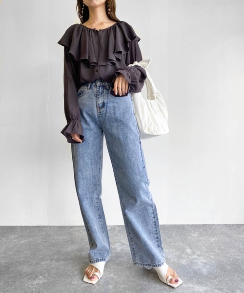 Birthday room（バースデイルーム）の「楊柳シフォンラッフルチュニック（シャツ/ブラウス・レディース・ホワイト/ブラック/ミント・FREE）」の19枚目の写真