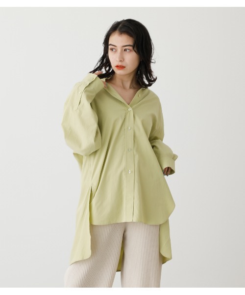 AZUL BY MOUSSY(アズールバイマウジー)の「COLOR SIMPLE SHIRTS/カラーシンプルシャツ(シャツ/ブラウス)」|ライム