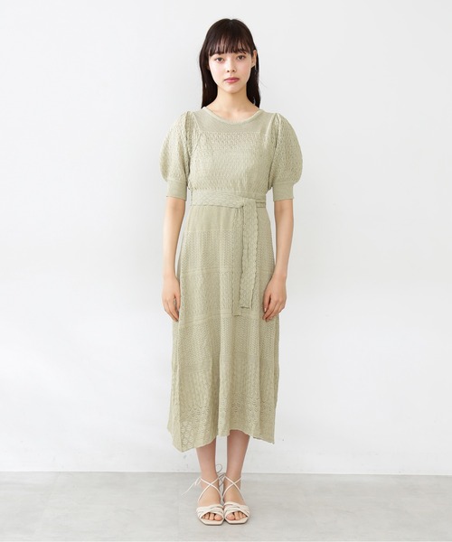 JILL by JILL STUART（ジルバイジルスチュアート）の「◇クロシェニットワンピース（ワンピース・レディース・ホワイト/ブラウン/ライトグリーン/ピンク・FREE）」の9枚目の写真