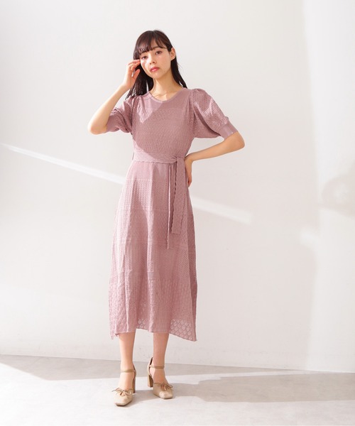 JILL by JILL STUART（ジルバイジルスチュアート）の「◇クロシェニットワンピース（ワンピース・レディース・ホワイト/ブラウン/ライトグリーン/ピンク・FREE）」の6枚目の写真