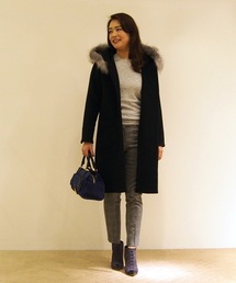 今月いっぱい値下げ 大草直子×ESTNATION コラボ ファーフード付きコート 5647636_b_20_215.jpg