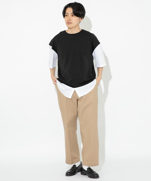 ITEMS URBANRESEARCH（アイテムズ アーバンリサーチ）の「布帛切り替えTシャツ（Tシャツ/カットソー・メンズ・ブラック/グレー/ブルー/グリーン・MEDIUM/LARGE）」の14枚目の写真