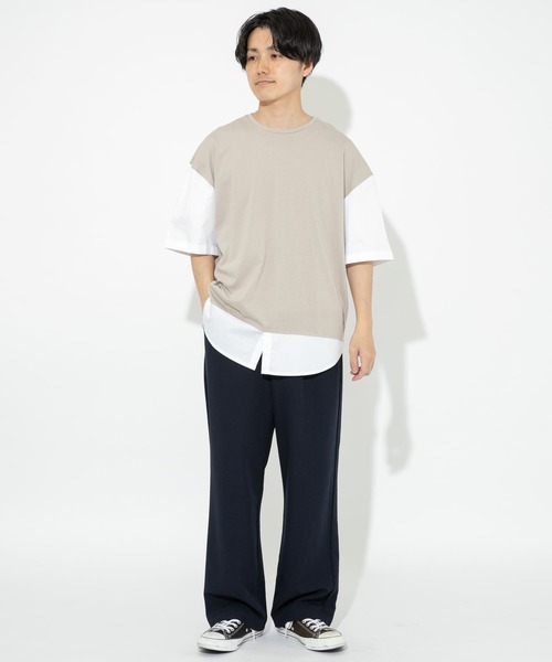 ITEMS URBANRESEARCH（アイテムズ アーバンリサーチ）の「布帛切り替えTシャツ（Tシャツ/カットソー・メンズ・ブラック/グレー/ブルー/グリーン・MEDIUM/LARGE）」の20枚目の写真