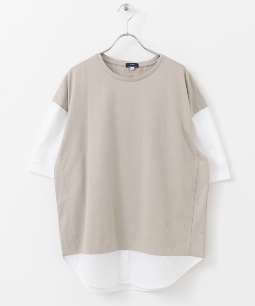 ITEMS URBANRESEARCH（アイテムズ アーバンリサーチ）の「布帛切り替えTシャツ（Tシャツ/カットソー・メンズ・ブラック/グレー/ブルー/グリーン・MEDIUM/LARGE）」の13枚目の写真