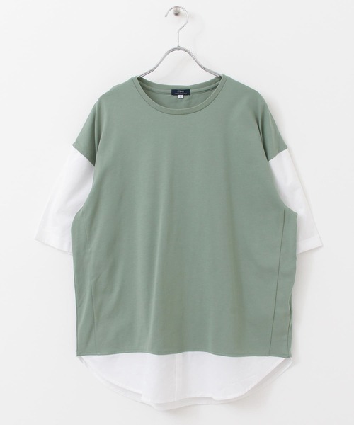 ITEMS URBANRESEARCH（アイテムズ アーバンリサーチ）の「布帛切り替えTシャツ（Tシャツ/カットソー・メンズ・ブラック/グレー/ブルー/グリーン・MEDIUM/LARGE）」の19枚目の写真