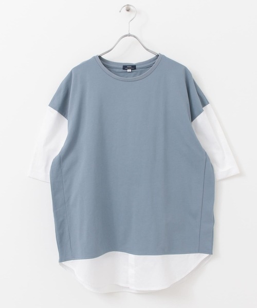 ITEMS URBANRESEARCH（アイテムズ アーバンリサーチ）の「布帛切り替えTシャツ（Tシャツ/カットソー・メンズ・ブラック/グレー/ブルー/グリーン・MEDIUM/LARGE）」の15枚目の写真