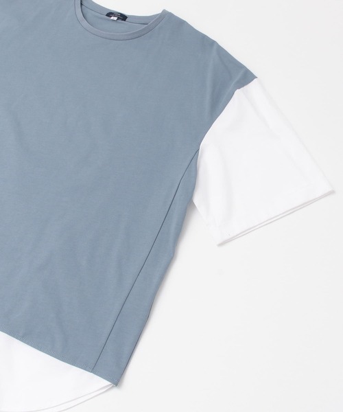 ITEMS URBANRESEARCH（アイテムズ アーバンリサーチ）の「布帛切り替えTシャツ（Tシャツ/カットソー・メンズ・ブラック/グレー/ブルー/グリーン・MEDIUM/LARGE）」の17枚目の写真