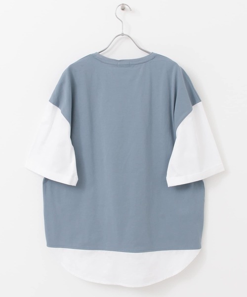 ITEMS URBANRESEARCH（アイテムズ アーバンリサーチ）の「布帛切り替えTシャツ（Tシャツ/カットソー・メンズ・ブラック/グレー/ブルー/グリーン・MEDIUM/LARGE）」の9枚目の写真