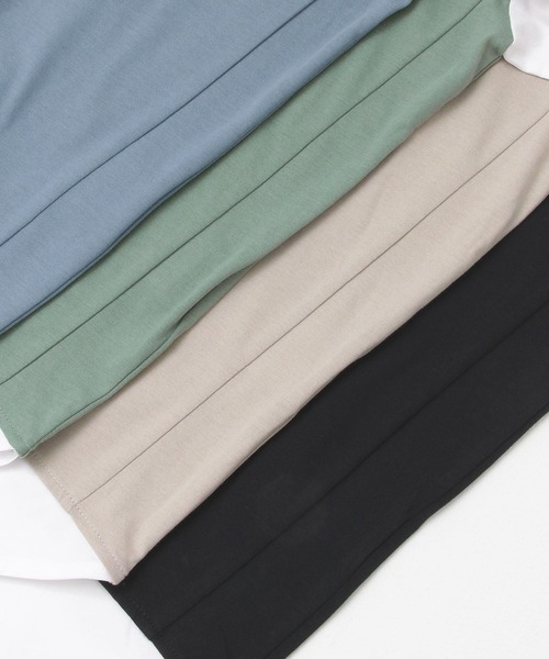 ITEMS URBANRESEARCH（アイテムズ アーバンリサーチ）の「布帛切り替えTシャツ（Tシャツ/カットソー・メンズ・ブラック/グレー/ブルー/グリーン・MEDIUM/LARGE）」の7枚目の写真