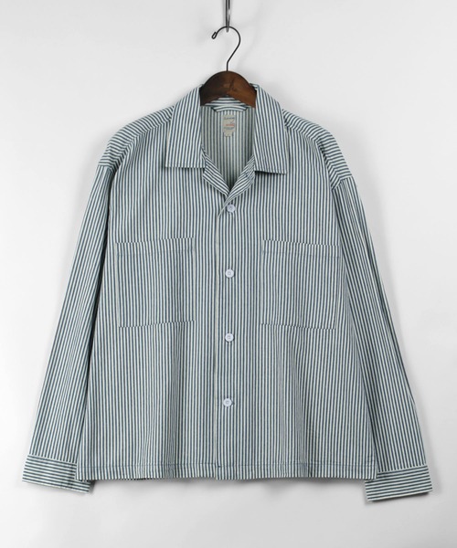 make a ray!（メイク ア レイ！）の「バッグ刺繍 Drink＆Glass イラスト刺繍 ビックシルエット 長袖シャツ/ ワークシャツ（シャツ/ブラウス・メンズ・ネイビー/サックスブルー・M/L/XL）」の17枚目の写真