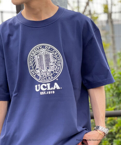 NOLLEY'S goodman（ノーリーズグッドマン）の「YALE / UCLA 別注 カレッジロゴ ビッグシルエット Tシャツ（Tシャツ/カットソー・メンズ・アイボリー/ホワイト系その他/ホワイト系その他2/ホワイト系その他3/チャコールグレー/キャメル/ライトグレー/ネイビー/ホワイト系その他5/ホワイト系その他4・M/L）」の9枚目の写真
