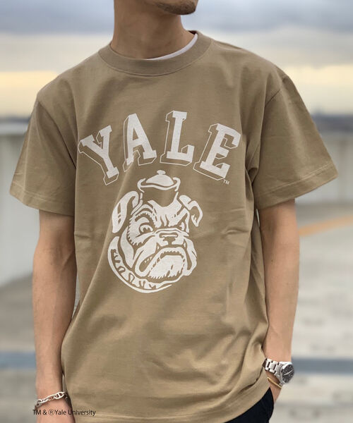 NOLLEY'S goodman（ノーリーズグッドマン）の「YALE / UCLA 別注 カレッジロゴ ビッグシルエット Tシャツ（Tシャツ/カットソー・メンズ・アイボリー/ホワイト系その他/ホワイト系その他2/ホワイト系その他3/チャコールグレー/キャメル/ライトグレー/ネイビー/ホワイト系その他5/ホワイト系その他4・M/L）」の11枚目の写真