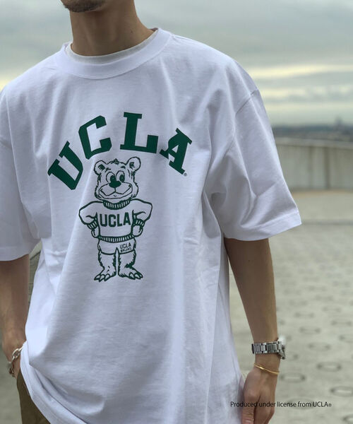 NOLLEY'S goodman（ノーリーズグッドマン）の「YALE / UCLA 別注 カレッジロゴ ビッグシルエット Tシャツ（Tシャツ/カットソー・メンズ・アイボリー/ホワイト系その他/ホワイト系その他2/ホワイト系その他3/チャコールグレー/キャメル/ライトグレー/ネイビー/ホワイト系その他5/ホワイト系その他4・M/L）」の18枚目の写真