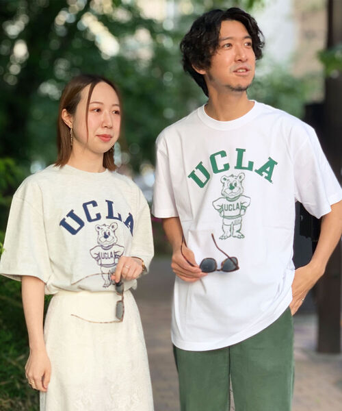 NOLLEY'S goodman（ノーリーズグッドマン）の「YALE / UCLA 別注 カレッジロゴ ビッグシルエット Tシャツ（Tシャツ/カットソー・メンズ・アイボリー/ホワイト系その他/ホワイト系その他2/ホワイト系その他3/チャコールグレー/キャメル/ライトグレー/ネイビー/ホワイト系その他5/ホワイト系その他4・M/L）」の19枚目の写真