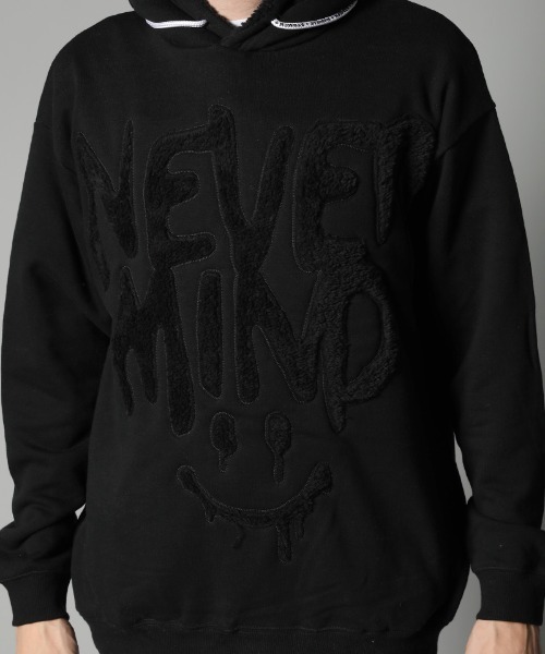 STUD MUFFIN(スタッドマフィン)の「mpa2583-コットン裏毛パイル NEVERMIND ボアカットオフアップリプルパーカー(パーカー・メンズ・杢グレー/ブラック・4/3/2)」の14枚目の写真