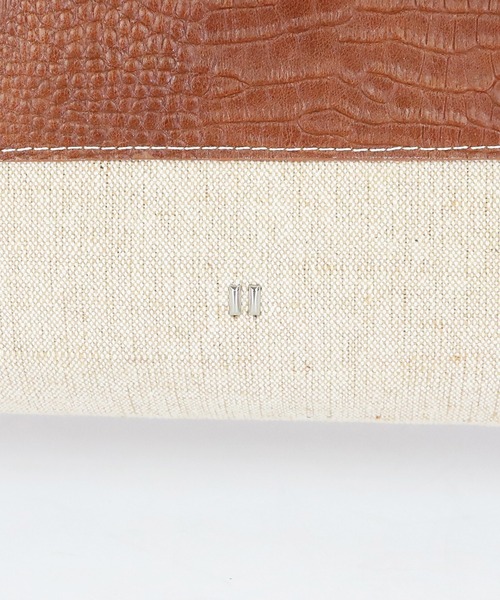 atneK（アトネック）の「【atneK】クロコリネンスクエアトート S（トートバッグ・レディース・ホワイト×ブラウン・FREE）」の12枚目の写真