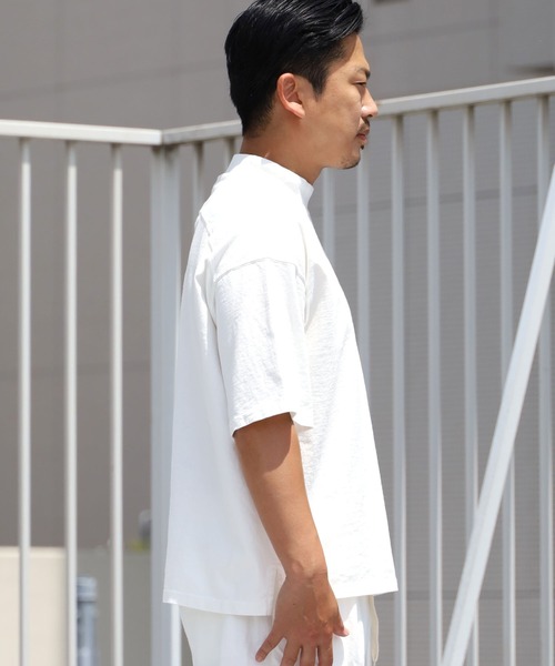 Velva Sheen（ベルバシーン）の「Velva Sheen/ベルバシーン MOCKNECK TEE モックネック半袖Tシャツ/Tシャツ/無地（Tシャツ/カットソー・メンズ・ホワイト/ブラック/パープル/ミント/グレイッシュベージュ・M/L）」の6枚目の写真