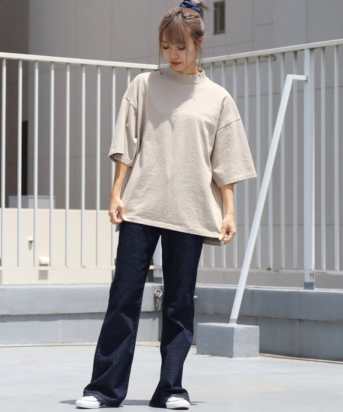 Velva Sheen（ベルバシーン）の「Velva Sheen/ベルバシーン MOCKNECK TEE モックネック半袖Tシャツ/Tシャツ/無地（Tシャツ/カットソー・メンズ・ホワイト/ブラック/パープル/ミント/グレイッシュベージュ・M/L）」の8枚目の写真