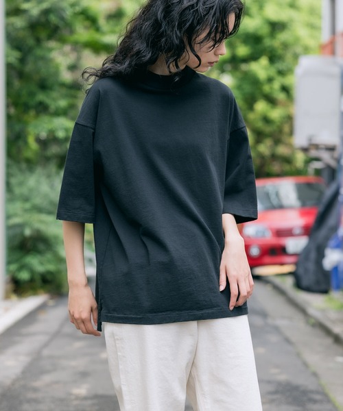 Velva Sheen（ベルバシーン）の「Velva Sheen/ベルバシーン MOCKNECK TEE モックネック半袖Tシャツ/Tシャツ/無地（Tシャツ/カットソー・メンズ・ホワイト/ブラック/パープル/ミント/グレイッシュベージュ・M/L）」の22枚目の写真