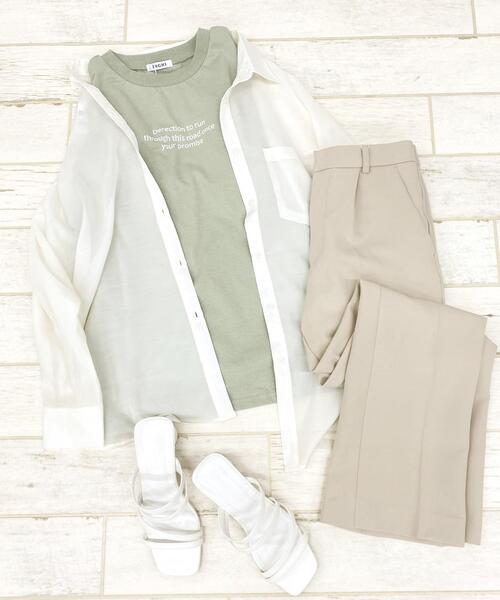 INGNI（イング）の「シアードルマン／シャツ／A（シャツ/ブラウス・レディース・ブラック/ブラウン/ライトカーキ/アイボリー/パープル/ブルー/グレー系その他/ブルー系3/オレンジ系その他3・M）」の2枚目の写真