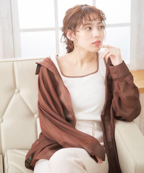 INGNI（イング）の「シアードルマン／シャツ／A（シャツ/ブラウス・レディース・ブラック/ブラウン/ライトカーキ/アイボリー/パープル/ブルー/グレー系その他/ブルー系3/オレンジ系その他3・M）」の16枚目の写真