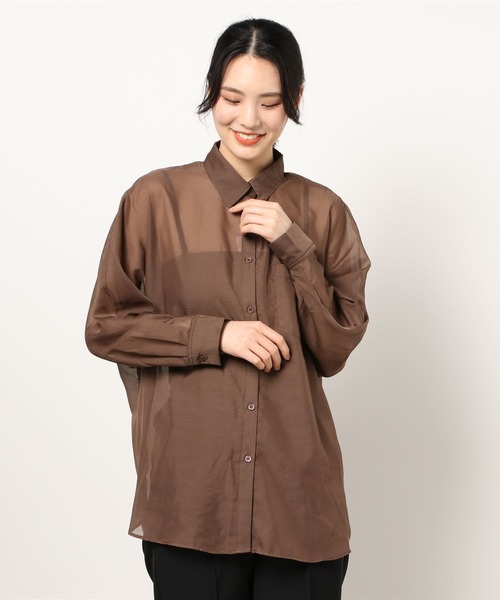 INGNI（イング）の「シアードルマン／シャツ／A（シャツ/ブラウス・レディース・ブラック/ブラウン/ライトカーキ/アイボリー/パープル/ブルー/グレー系その他/ブルー系3/オレンジ系その他3・M）」の5枚目の写真