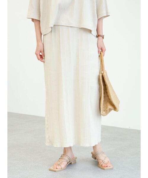 Green　Parks（グリーンパークス）の「ランダムリブタイトスカート＊（スカート・レディース・ブラック/ブラウン/カーキ/ライトベージュ・FREE）」の15枚目の写真