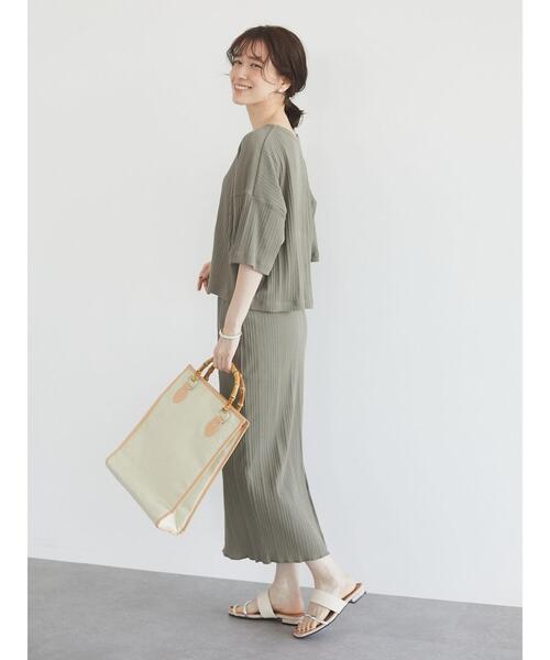 Green　Parks（グリーンパークス）の「ランダムリブタイトスカート＊（スカート・レディース・ブラック/ブラウン/カーキ/ライトベージュ・FREE）」の19枚目の写真