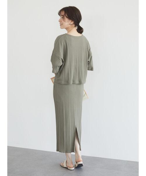 Green　Parks（グリーンパークス）の「ランダムリブタイトスカート＊（スカート・レディース・ブラック/ブラウン/カーキ/ライトベージュ・FREE）」の20枚目の写真