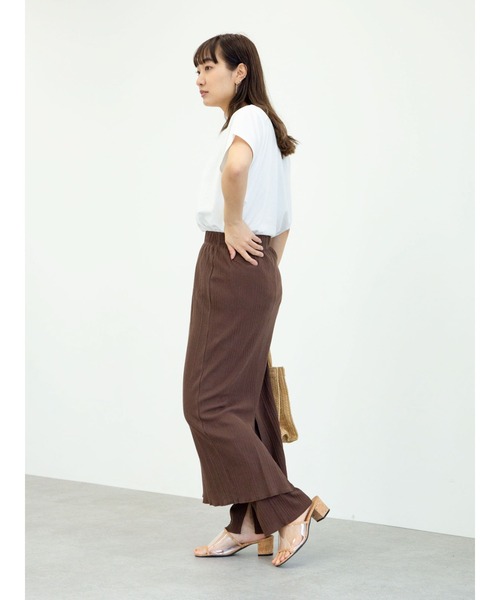 Green　Parks（グリーンパークス）の「ランダムリブタイトスカート＊（スカート・レディース・ブラック/ブラウン/カーキ/ライトベージュ・FREE）」の10枚目の写真