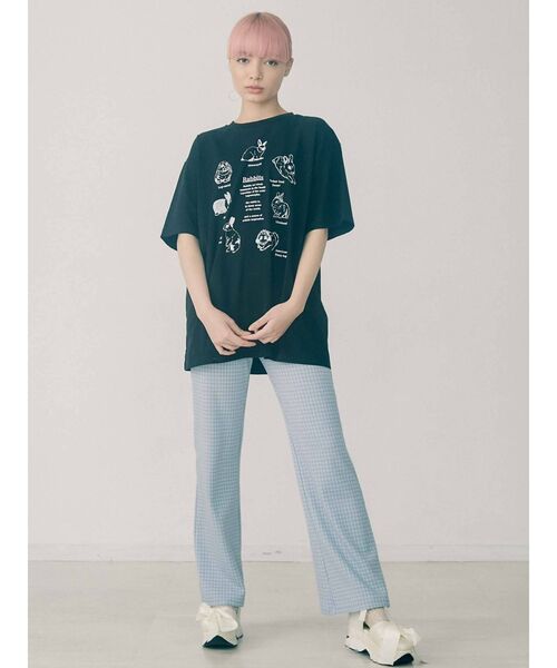 merry jenny(メリージェニー)の「うさぎ図鑑Tee(Tシャツ/カットソー・レディース・オフホワイト/ピンク/ブラック・FREE)」の4枚目の写真