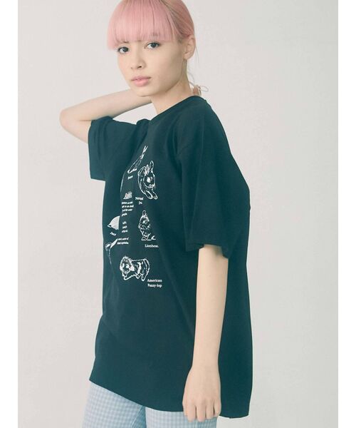 merry jenny(メリージェニー)の「うさぎ図鑑Tee(Tシャツ/カットソー・レディース・オフホワイト/ピンク/ブラック・FREE)」の5枚目の写真