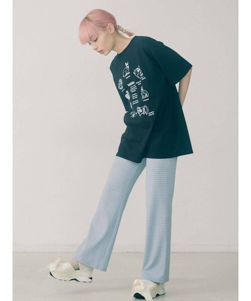 merry jenny(メリージェニー)の「うさぎ図鑑Tee(Tシャツ/カットソー・レディース・オフホワイト/ピンク/ブラック・FREE)」の8枚目の写真