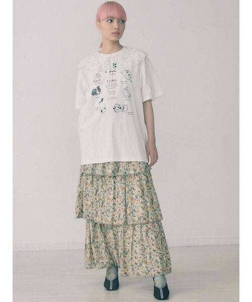 merry jenny(メリージェニー)の「うさぎ図鑑Tee(Tシャツ/カットソー・レディース・オフホワイト/ピンク/ブラック・FREE)」の13枚目の写真