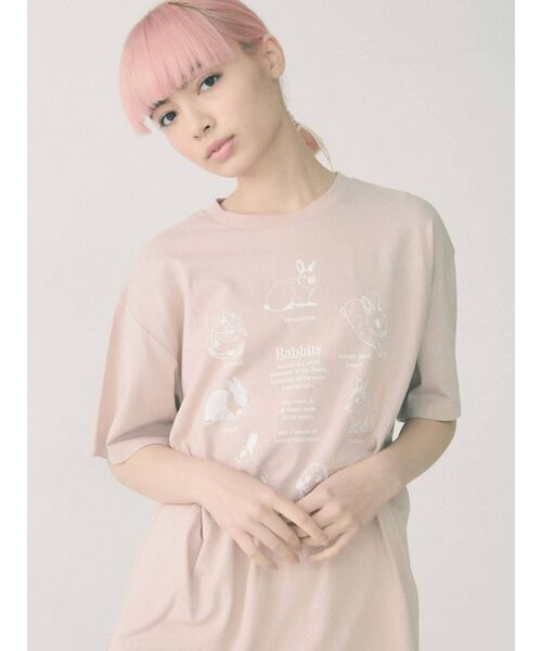 merry jenny(メリージェニー)の「うさぎ図鑑Tee(Tシャツ/カットソー・レディース・オフホワイト/ピンク/ブラック・FREE)」の15枚目の写真