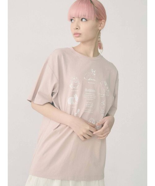 merry jenny(メリージェニー)の「うさぎ図鑑Tee(Tシャツ/カットソー・レディース・オフホワイト/ピンク/ブラック・FREE)」の16枚目の写真
