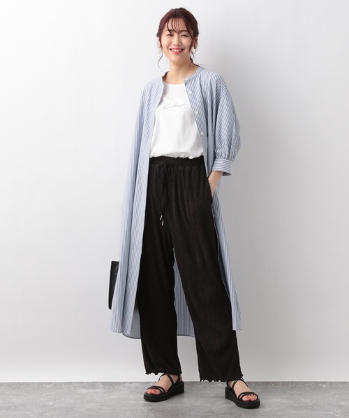 GLOBAL WORK(グローバルワーク)の「ケア楽リネンボザムワンピース/947983(ワンピース・レディース・ライトブルー/ベージュ/オフホワイト・FREE)」の10枚目の写真