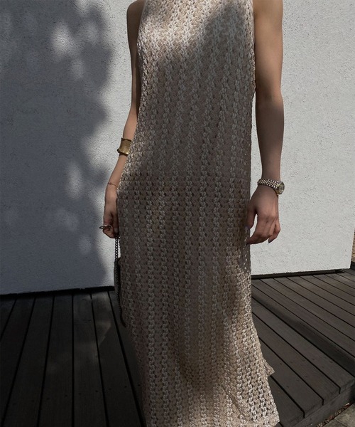 Ameri(アメリ)の「MEDI SHINE STRIPE LACE TOP(キャミソール・レディース・ダークブラウン/ベージュ/テラコッタ・FREE)」の19枚目の写真