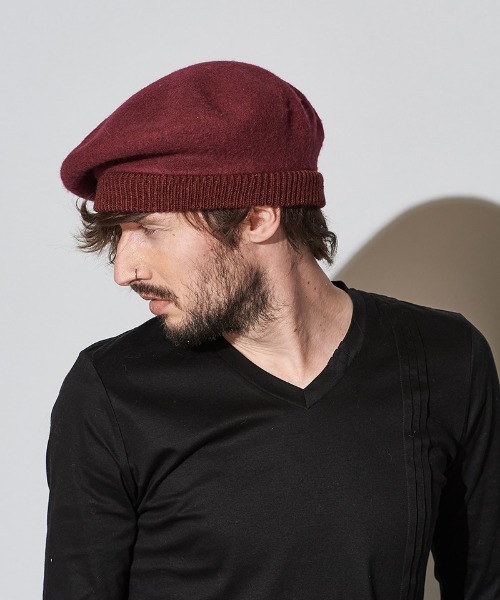 NO ID.（ノーアイディ）の「mko9850-ホールリブウールベレー（ハンチング/ベレー帽・メンズ・ワイン/グレー/ベージュ/ブラック・ONE SIZE）」の13枚目の写真