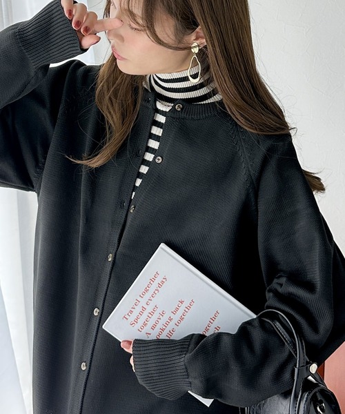 classicalelf（クラシカルエルフ）の「手に取った瞬間、ふわっ。前後2wayで楽しむ万能カーディガン（カーディガン/ボレロ・レディース・ブラック/ブラウン/グレー/グレイッシュベージュ/グリーン/ピンク/イエロー/アイボリー・MEDIUM/LARGE/X-LARGE/SMALL）」の17枚目の写真