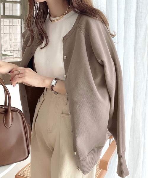 classicalelf（クラシカルエルフ）の「手に取った瞬間、ふわっ。前後2wayで楽しむ万能カーディガン（カーディガン/ボレロ・レディース・ブラック/ブラウン/グレー/グレイッシュベージュ/グリーン/ピンク/イエロー/アイボリー・MEDIUM/LARGE/X-LARGE/SMALL）」の16枚目の写真