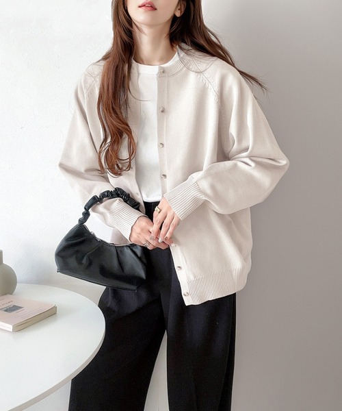 classicalelf（クラシカルエルフ）の「手に取った瞬間、ふわっ。前後2wayで楽しむ万能カーディガン（カーディガン/ボレロ・レディース・ブラック/ブラウン/グレー/グレイッシュベージュ/グリーン/ピンク/イエロー/アイボリー・MEDIUM/LARGE/X-LARGE/SMALL）」の21枚目の写真