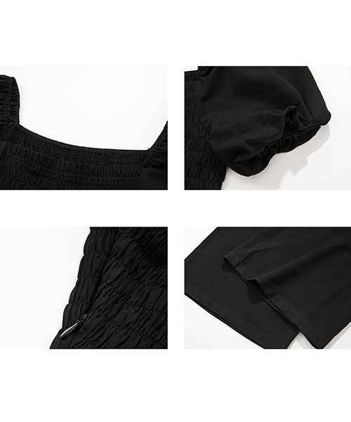 Fano Studios（ファノ ストゥディオズ）の「【Fano Studios】square neck puff sleeve wide leg jumpsuit FX21L173（つなぎ/オールインワン・レディース・ブラック・L/S/M）」の13枚目の写真