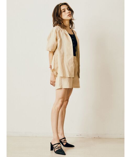 EVRIS（エヴリス）の「リネンブレンドハーフパンツ（その他パンツ・レディース・ブラウン/アイボリー・FREE）」の11枚目の写真