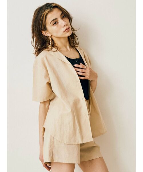 EVRIS（エヴリス）の「リネンブレンドハーフパンツ（その他パンツ・レディース・ブラウン/アイボリー・FREE）」の17枚目の写真