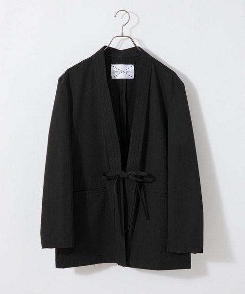 SUPERTHANKS(スーパーサンクス)の「#【SUPERTHANKS/スーパーサンクス】NO COLLAR JACKET/ノーカラージャケット(ノーカラージャケット・レディース・ブラック/レオパード・SMALL)」の1枚目の写真